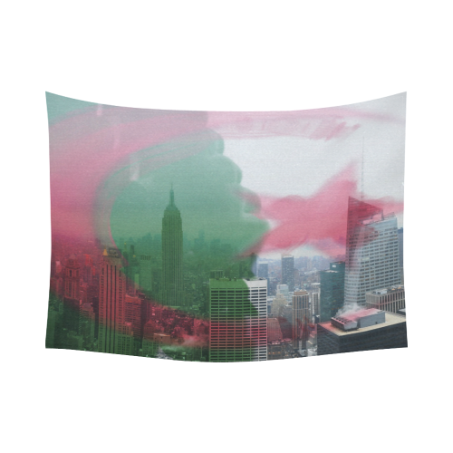 NYC Algeria Panorama Cotton Linen Wall Tapestry 80"x 60"