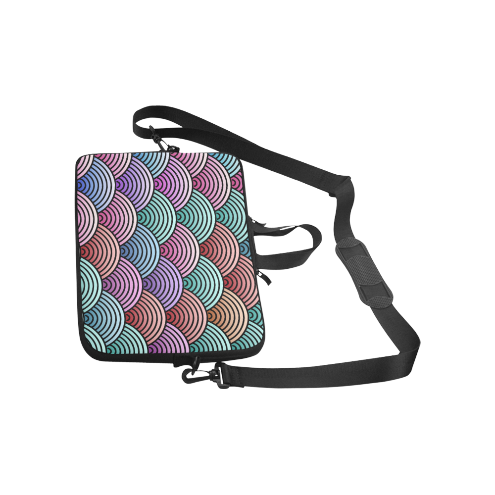 Colorful Concentric Circles Pattern Laptop Handbags 13"