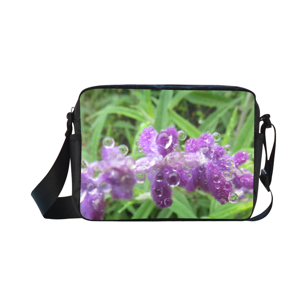 Dew drops on Purple by Martina Webster Classic Cross-body Nylon Bags (Model 1632)