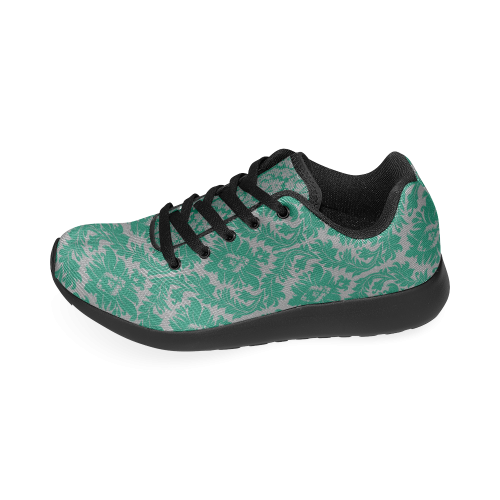 autumn fall colors green grey damask Women’s Running Shoes (Model 020)