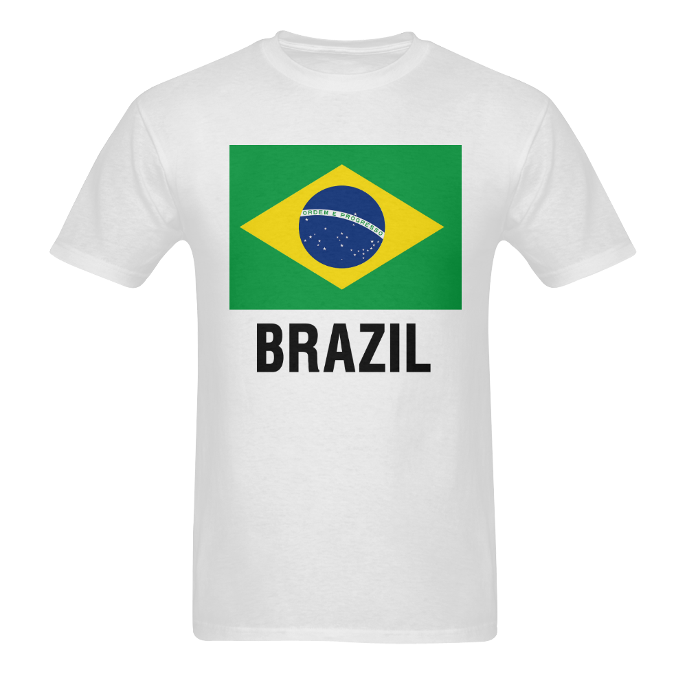 FLAG OF BRAZIL Men's T-Shirt in USA Size (Two Sides Printing)