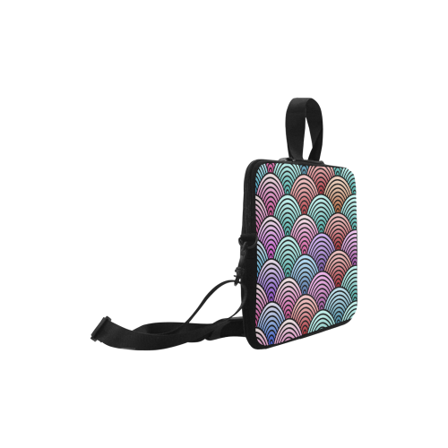 Colorful Concentric Circles Pattern Laptop Handbags 10"