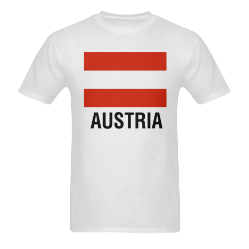 Austrian Flag TEXT AUSTRIA Men's T-Shirt in USA Size (Two Sides Printing)