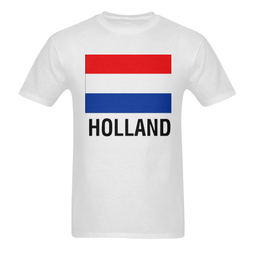 Dutch Flag TEXT HOLLAND Men's T-Shirt in USA Size (Two Sides Printing)