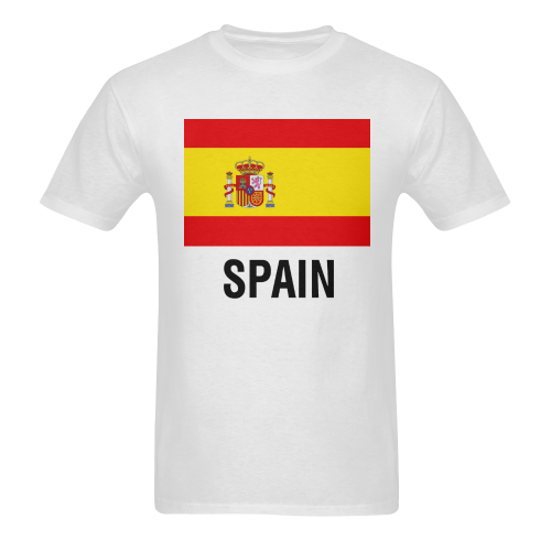 Spanish Flag TEXT SPAIN Men's T-Shirt in USA Size (Two Sides Printing)