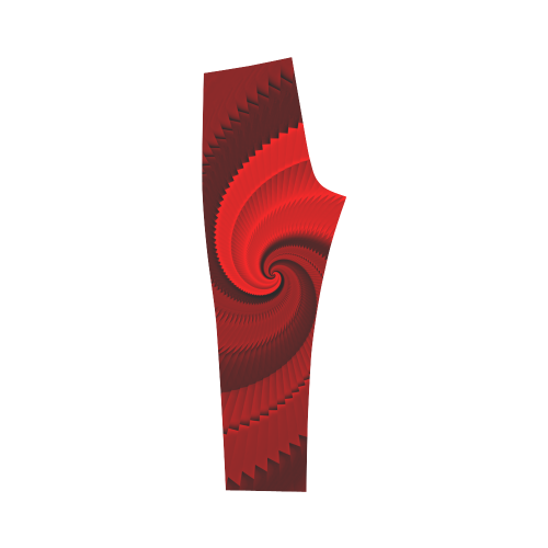 Red Rose Dragon Scales Spiral Capri Legging (Model L02)