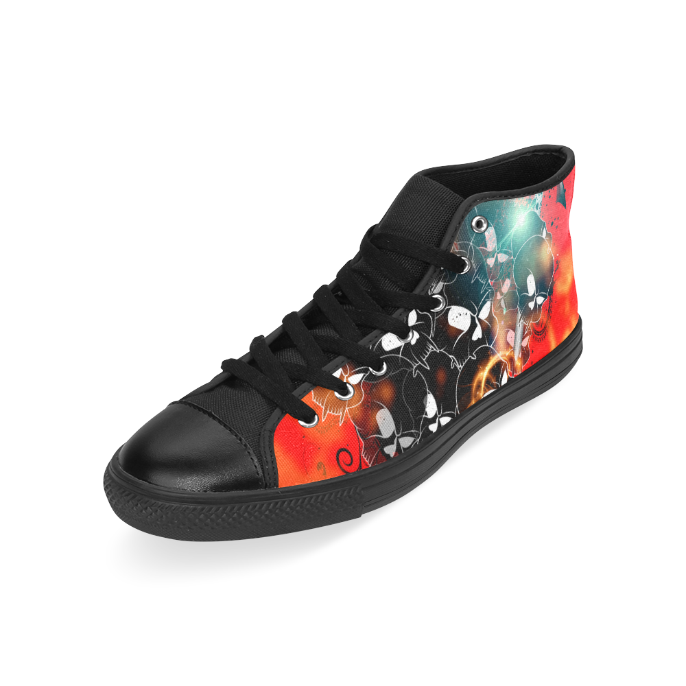 Awesome skulls Men’s Classic High Top Canvas Shoes /Large Size (Model 017)