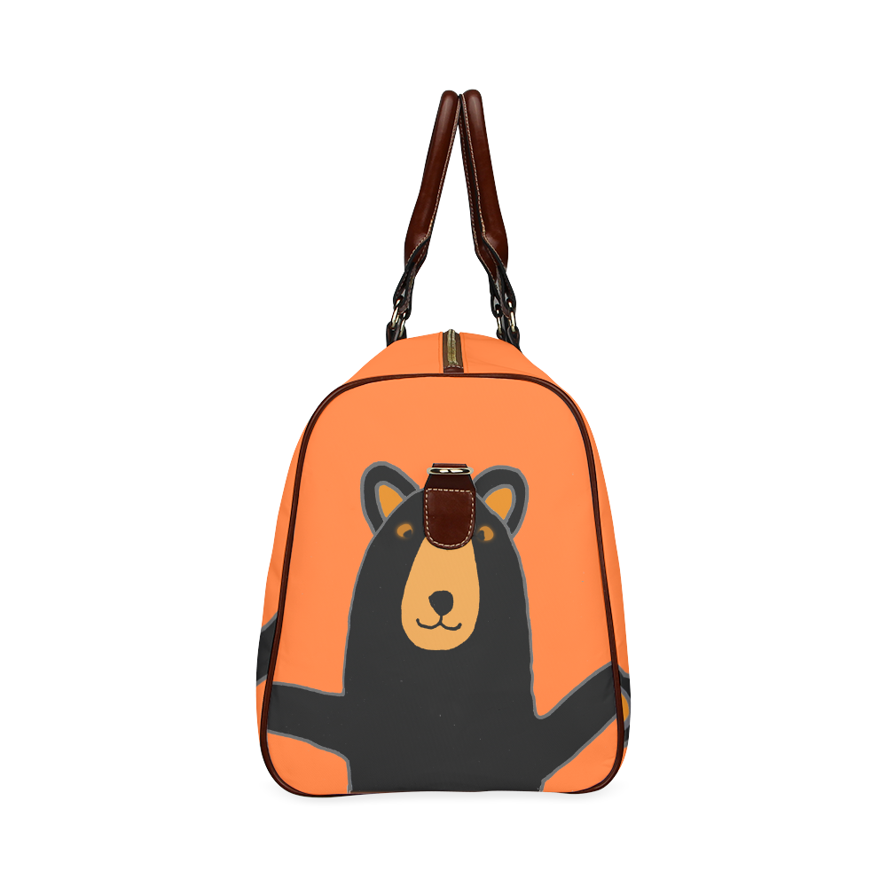 Funny Black Bear Ready to Hug Waterproof Travel Bag/Large (Model 1639)
