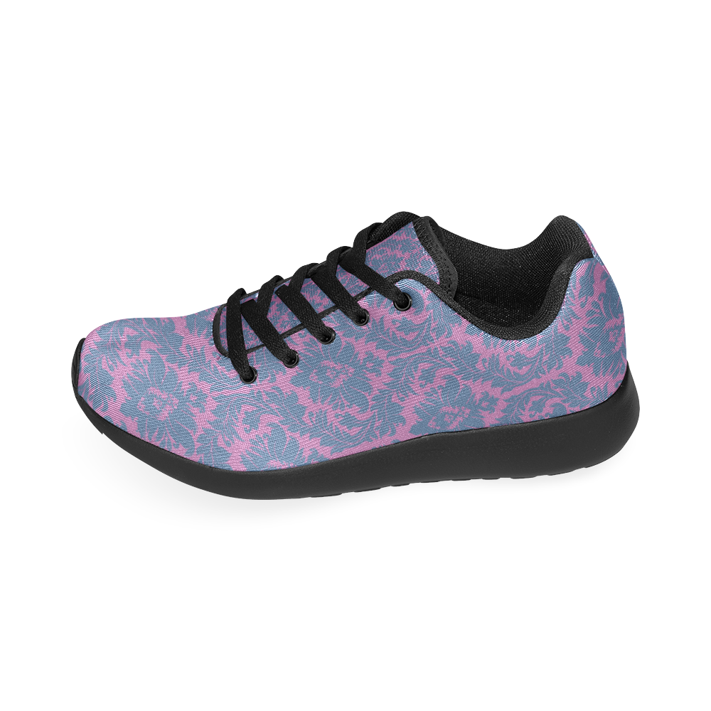 autumn fall colors pink blue damask pattern Women’s Running Shoes (Model 020)