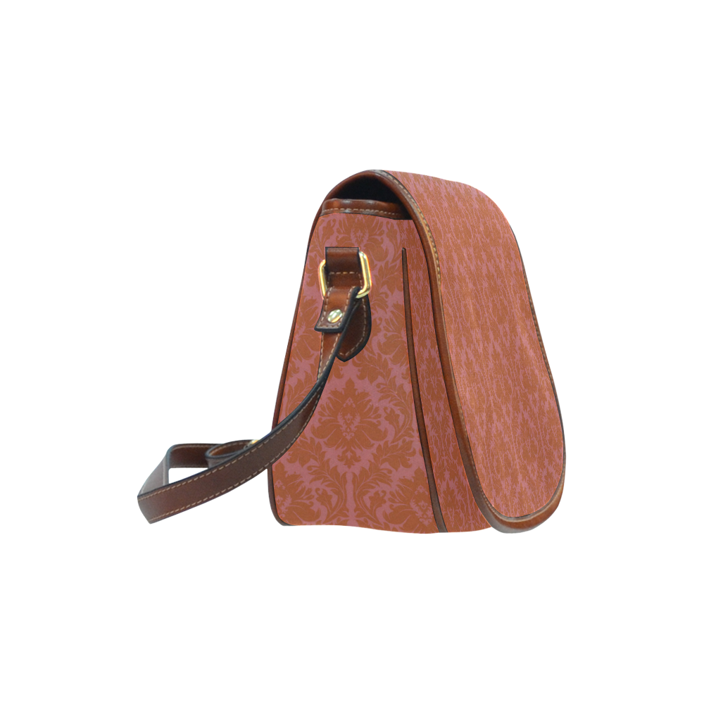 autumn fall colors red damask Saddle Bag/Small (Model 1649) Full Customization