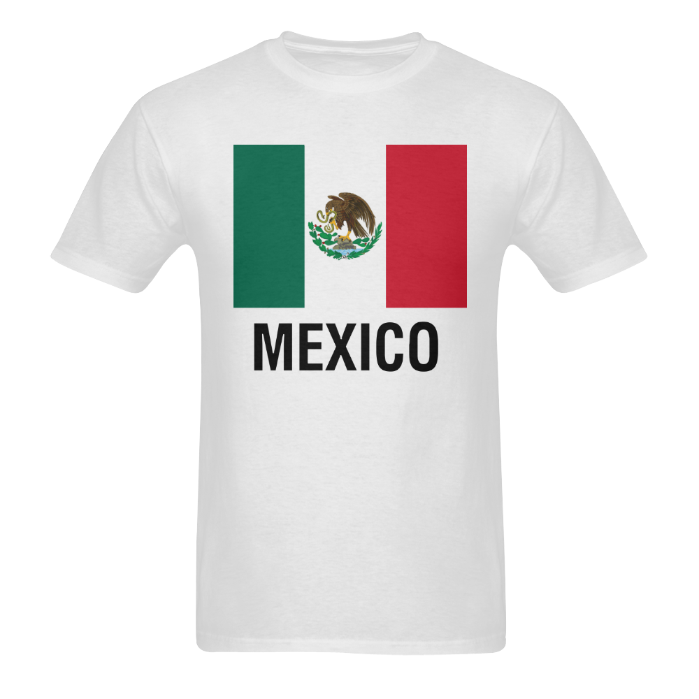 Mexican Flag TEXT MEXICO Men's T-Shirt in USA Size (Two Sides Printing)