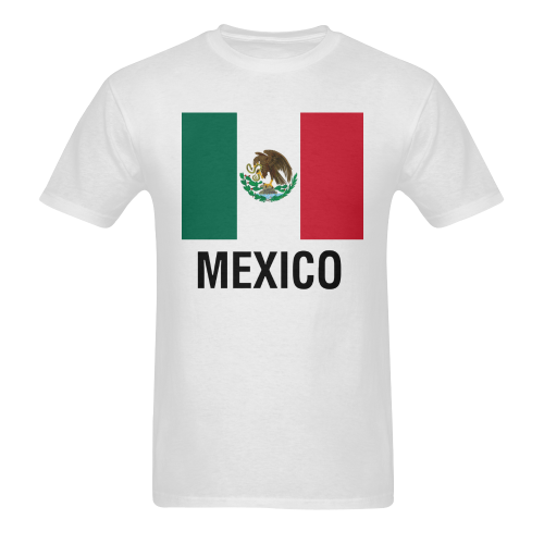 Mexican Flag TEXT MEXICO Men's T-Shirt in USA Size (Two Sides Printing)