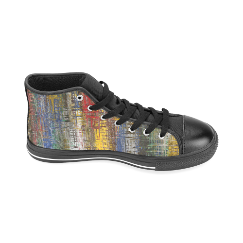 Colorful Grunge Men’s Classic High Top Canvas Shoes /Large Size (Model 017)