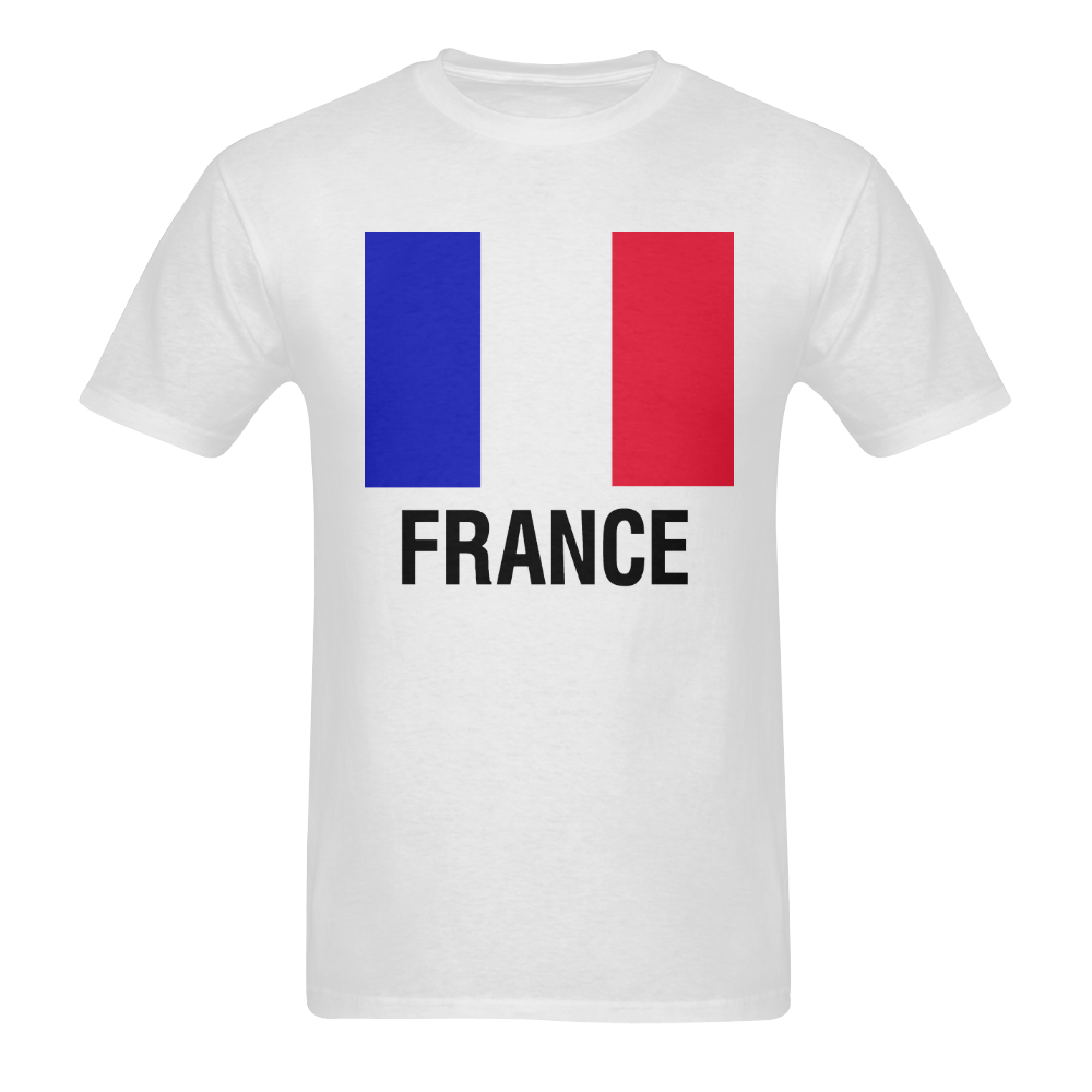 French Flag TEXT FRANCE Men's T-Shirt in USA Size (Two Sides Printing)