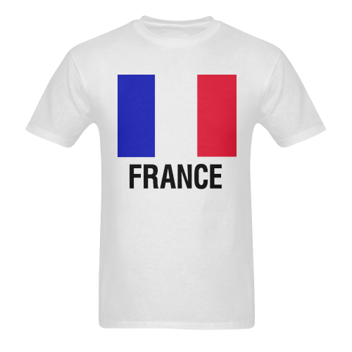 French Flag TEXT FRANCE Men's T-Shirt in USA Size (Two Sides Printing)
