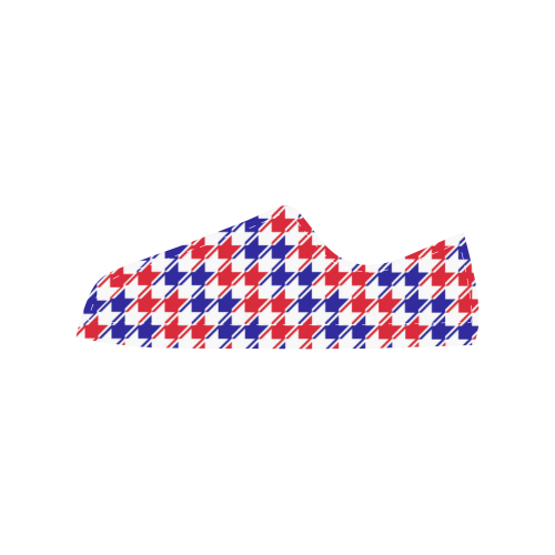 Patriotic Houndstooth Checks by ArtformDesigns Men's Classic Canvas Shoes/Large Size (Model 018)