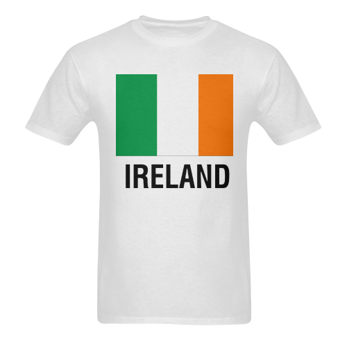 Irish Flag TEXT IRELAND Men's T-Shirt in USA Size (Two Sides Printing)
