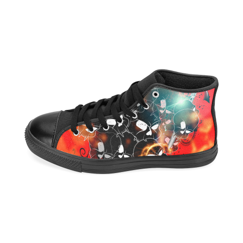 Awesome skulls Men’s Classic High Top Canvas Shoes /Large Size (Model 017)