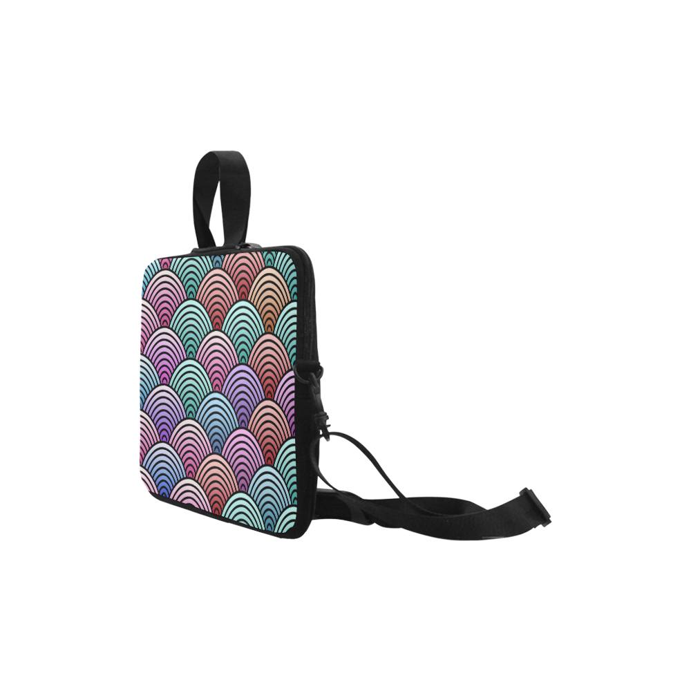 Colorful Concentric Circles Pattern Laptop Handbags 10"