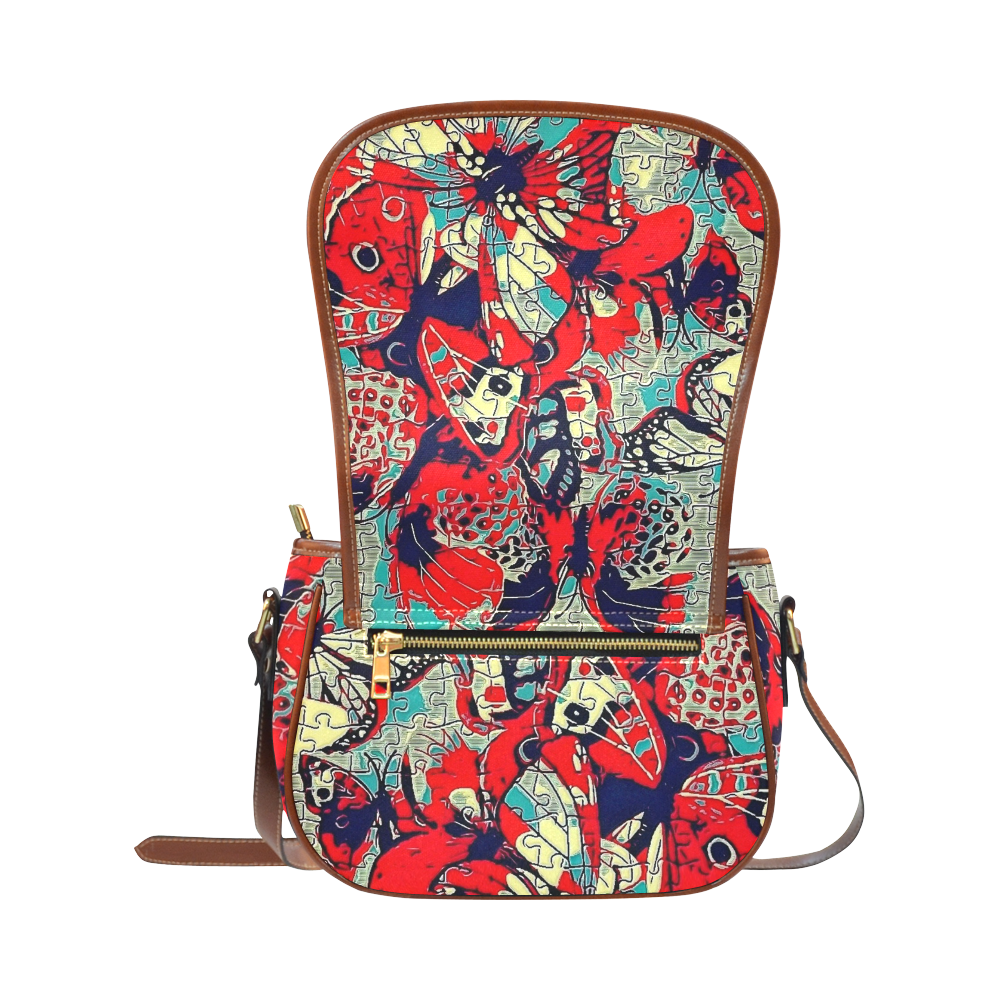 Butterfly by Popart Lover Saddle Bag/Large (Model 1649)