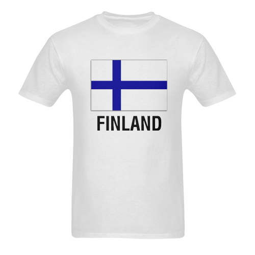 Finnish Flag TEXT FINLAND 2 Men's T-Shirt in USA Size (Two Sides Printing)