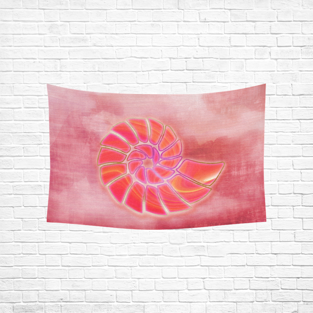 pink wash nautilus Cotton Linen Wall Tapestry 60"x 40"