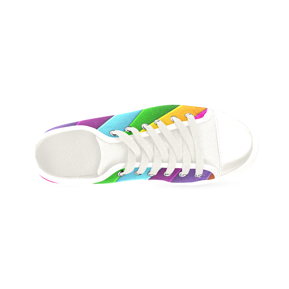 Layered Rainbow Men's Classic Canvas Shoes/Large Size (Model 018)