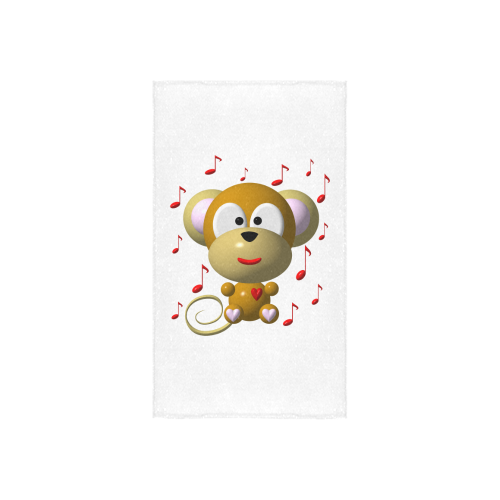 Cute Critters With Heart: Musical Monkey Custom Towel 16"x28"