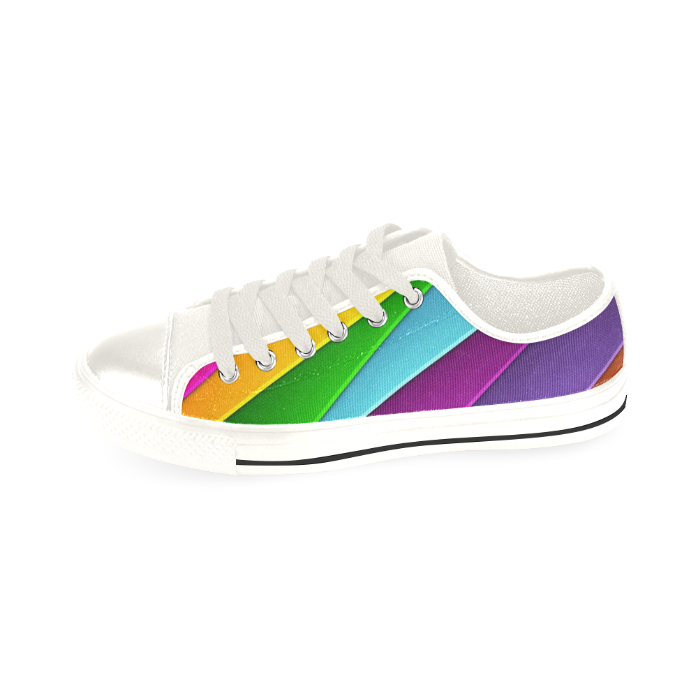Layered Rainbow Men's Classic Canvas Shoes/Large Size (Model 018)