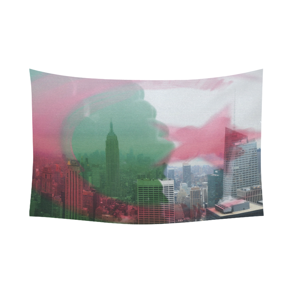NYC Algeria Panorama Cotton Linen Wall Tapestry 90"x 60"
