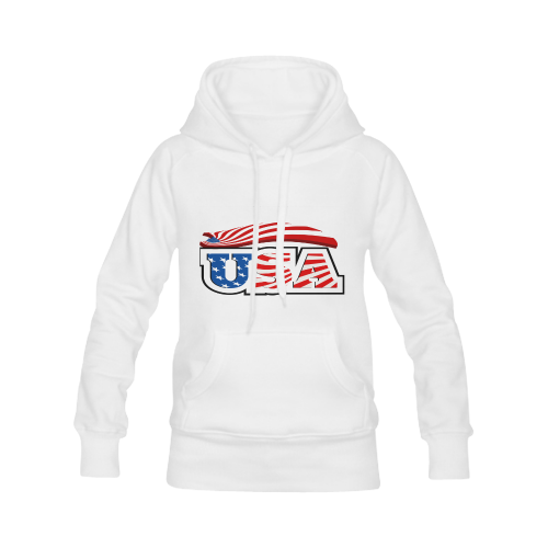 USA with flag Women's Classic Hoodies (Model H07)