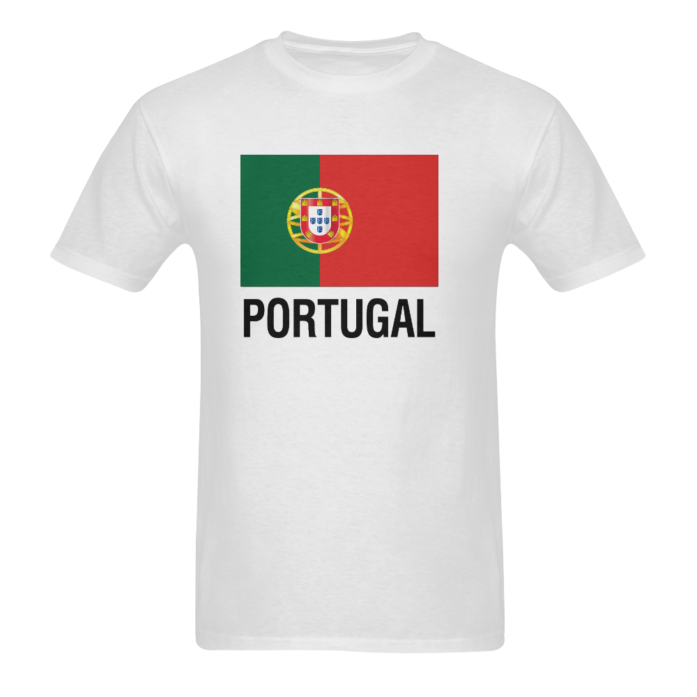 Portuguese Flag TEXT PORTUGAL Men's T-Shirt in USA Size (Two Sides Printing)