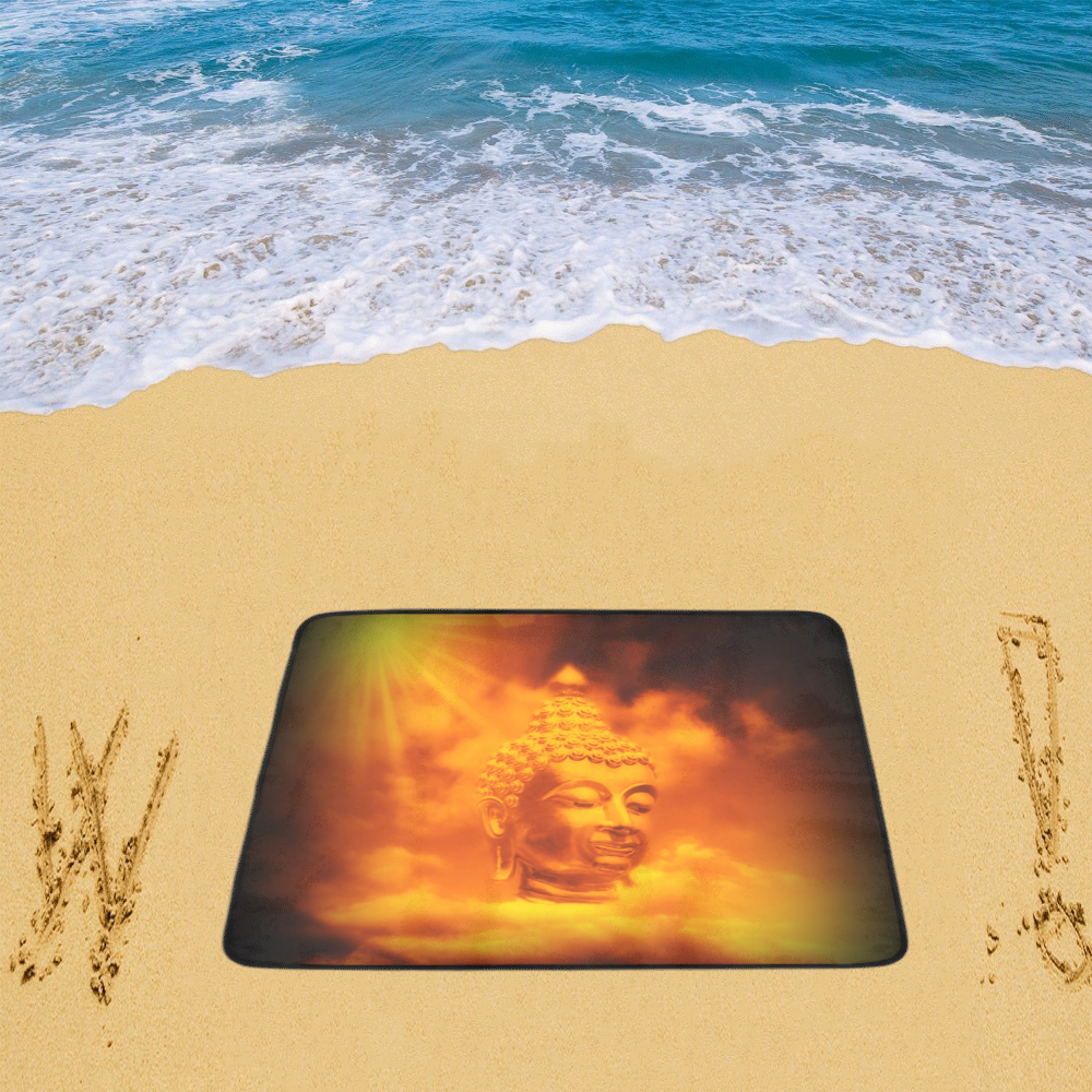 the head of buddha art design Beach Mat 78"x 60"