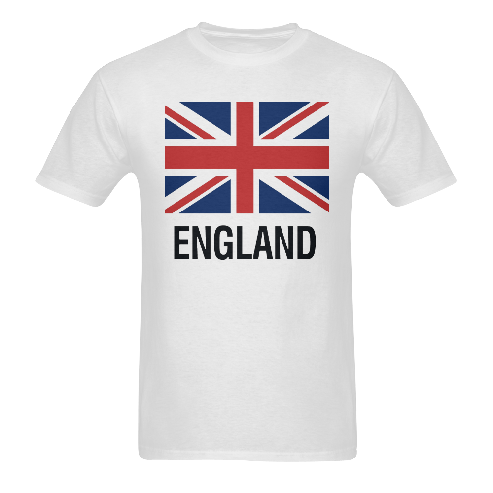 British Flag TEXT ENGLAND Men's T-Shirt in USA Size (Two Sides Printing)