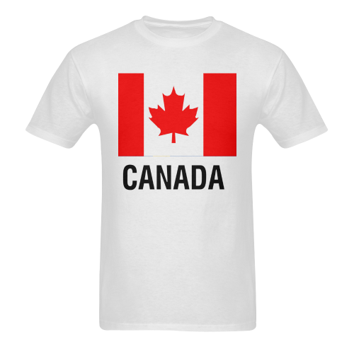 Canadian Flag TEXT CANADA Men's T-Shirt in USA Size (Two Sides Printing)
