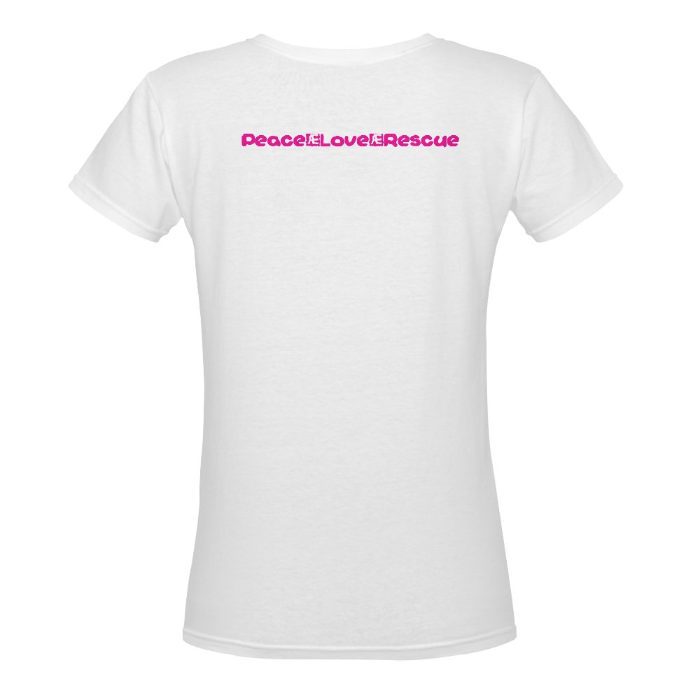 "Cabbie in Pink" Women's V Tee Women's Deep V-neck T-shirt (Model T19)