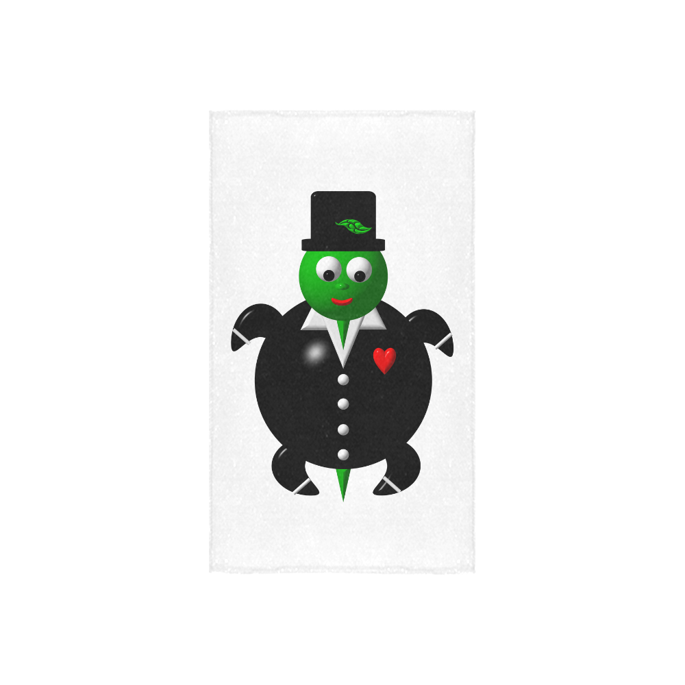 Cute Critters With Heart: Turtle in a Tuxedo Custom Towel 16"x28"