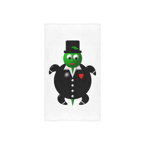 Cute Critters With Heart: Turtle in a Tuxedo Custom Towel 16"x28"