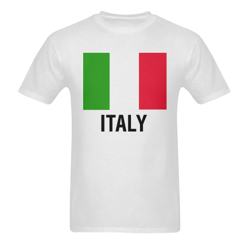 Italian Flag TEXT ITALY Men's T-Shirt in USA Size (Two Sides Printing)