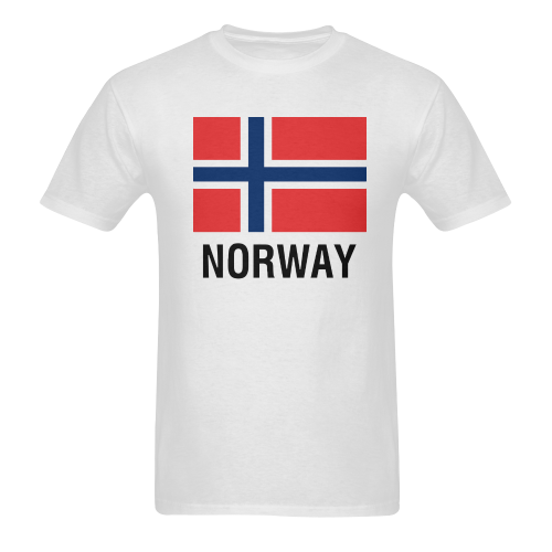 Norwegian Flag TEXT NORWAY Men's T-Shirt in USA Size (Two Sides Printing)