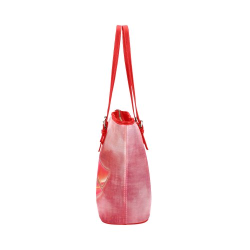 pink wash nautilus Leather Tote Bag/Large (Model 1651)