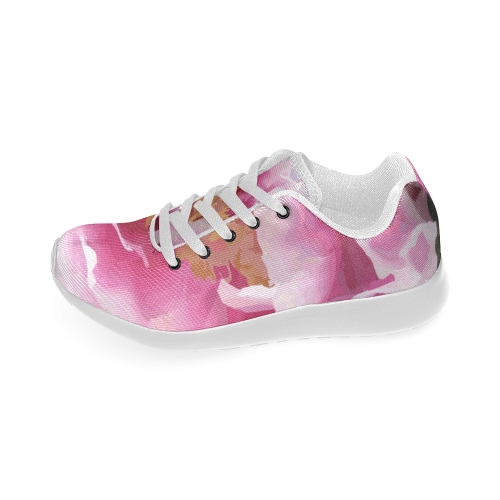 Pink Peony Floral Women’s Running Shoes (Model 020)