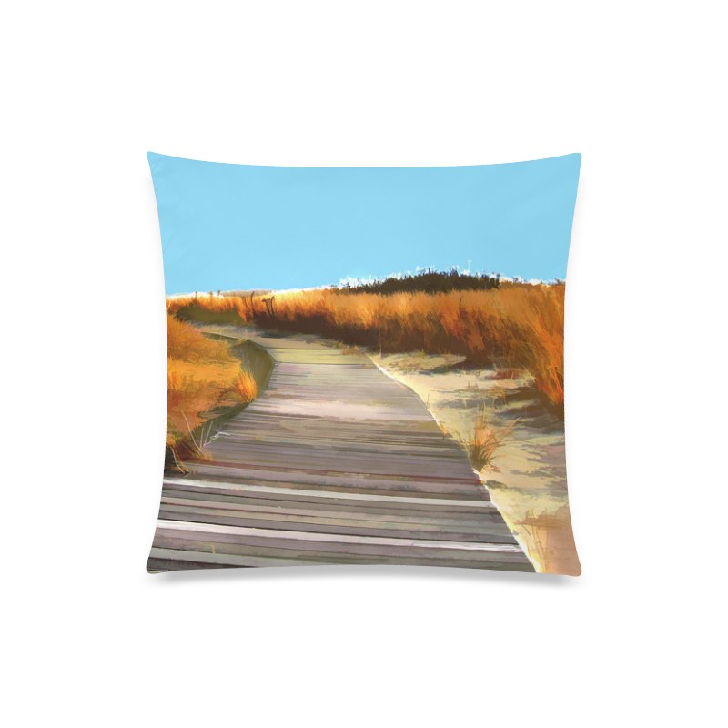 Abstract Beach Dune Boardwalk Custom Zippered Pillow Case 20"x20"(Twin Sides)