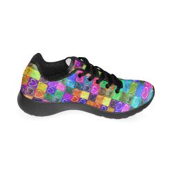 Lovely Hearts Mosaic Pattern - Grunge Colored Women’s Running Shoes (Model 020)