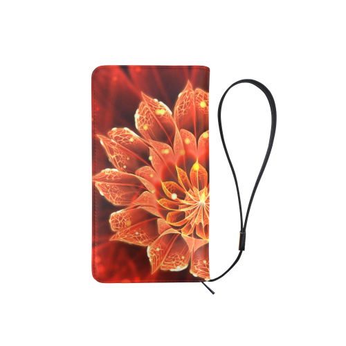 Clutch Purse - Red Dahlia Fractal Flower with Beautiful Bokeh Men's Clutch Purse （Model 1638）