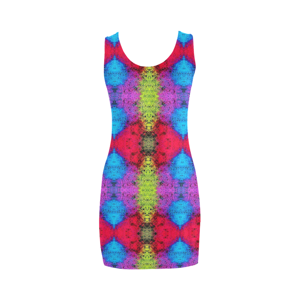 Colorful Painting Goa Pattern Medea Vest Dress (Model D06)