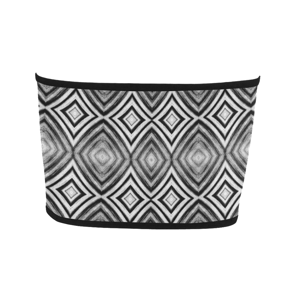 black and white diamond pattern Bandeau Top