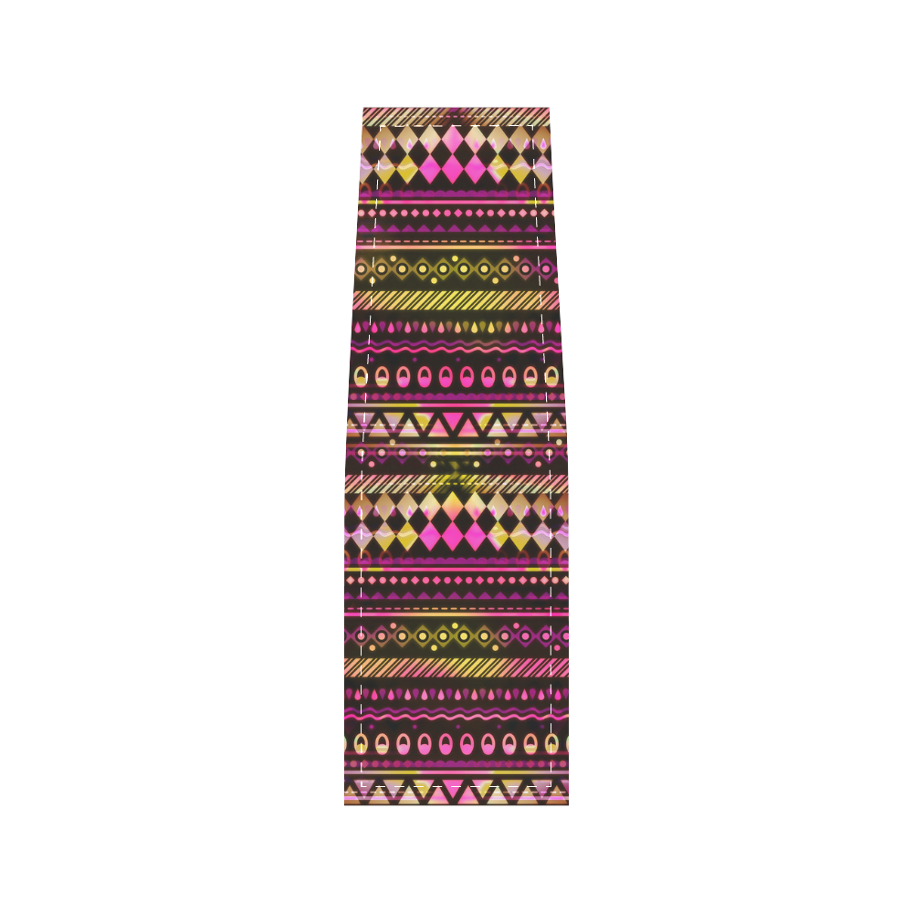 Pink N Yellow Tribal Pattern Saddle Bag/Small (Model 1649) Full Customization