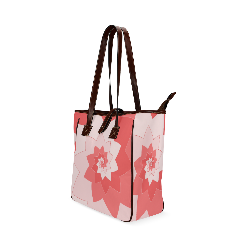 Flower Blossom Spiral Design  Rose Pink Classic Tote Bag (Model 1644)