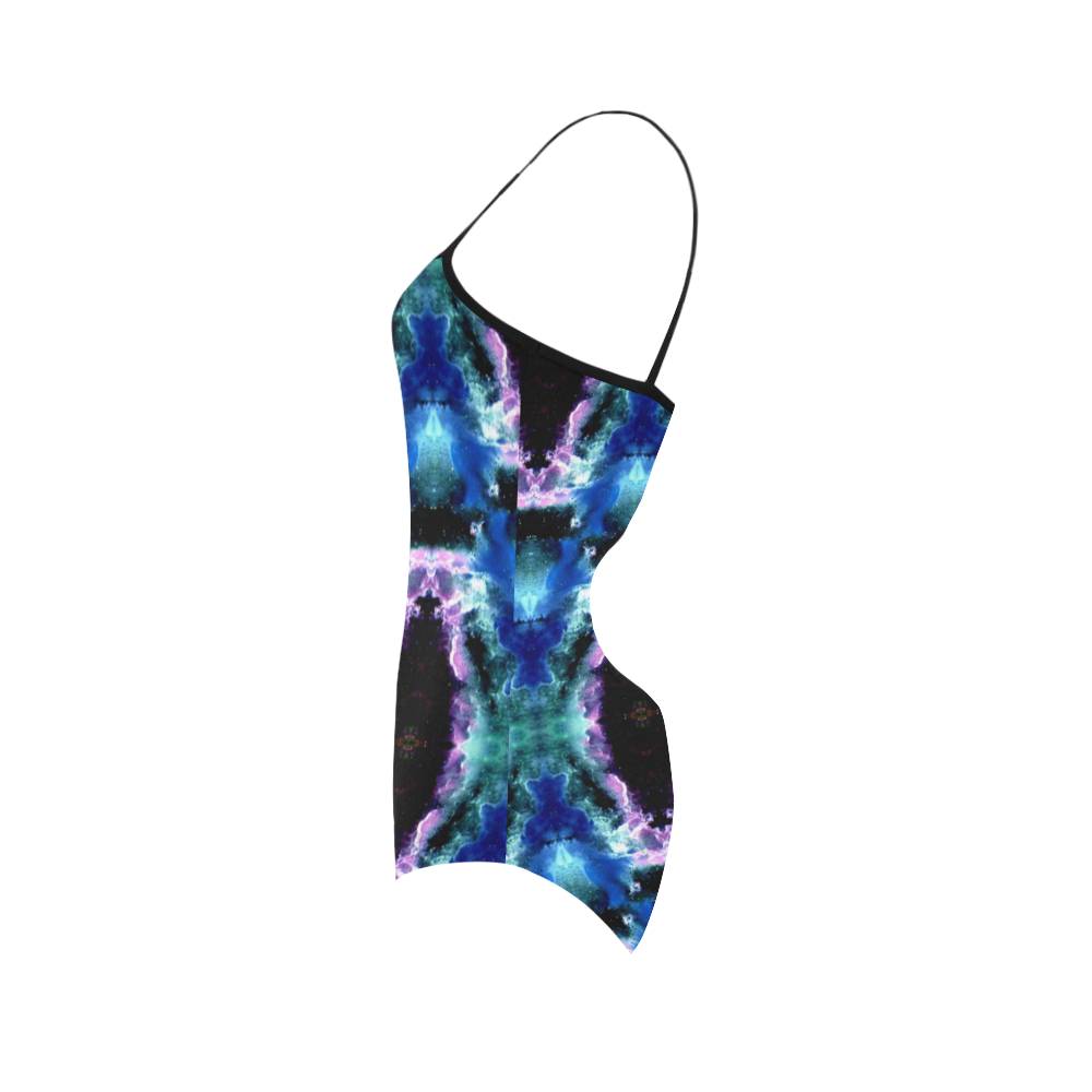 Blue, Light Blue, Metallic Diamond Pattern Strap Swimsuit ( Model S05)